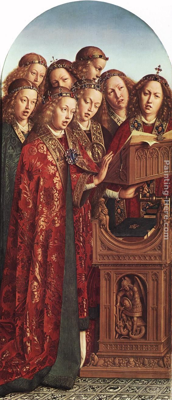 The Ghent Altarpiece Singing Angels painting - Jan van Eyck The Ghent Altarpiece Singing Angels art painting